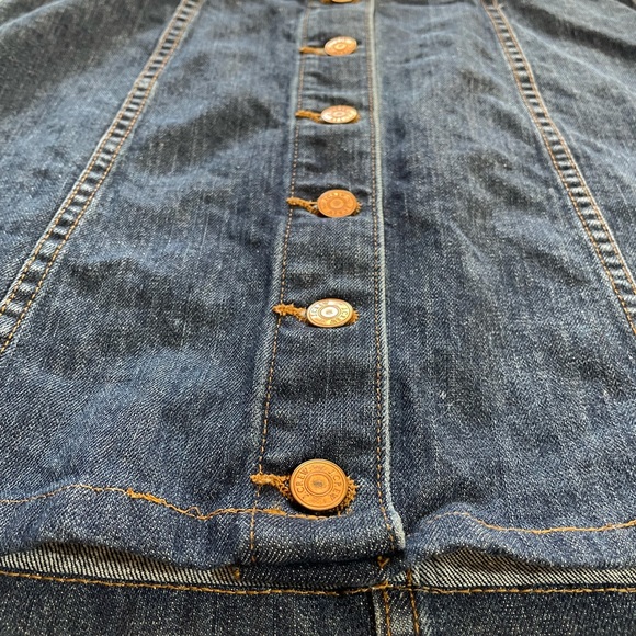 J Crew Denim Skirt XS Flare Mini with Button down Size 26 - Picture 2 of 8